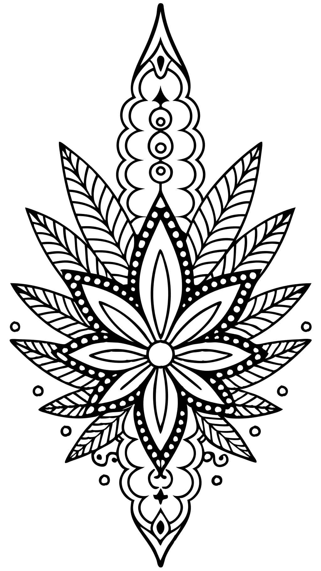 coloriages de feuille de mauvaises herbes